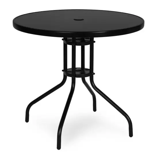 Apļveida melns galds, 80 cm