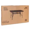 Garden table 140x80 cm tempered glass parasol hole, black, MultiGarden