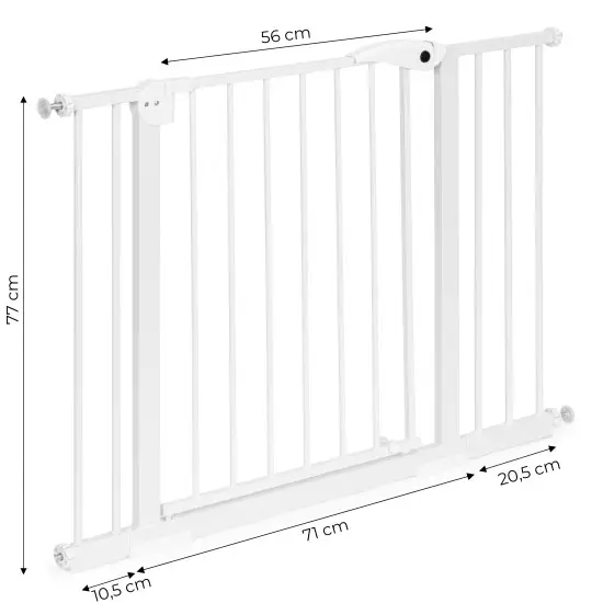 Baltas drošības vārtiņš 74–105 cm Aizsargbarjeras ECOTOYS