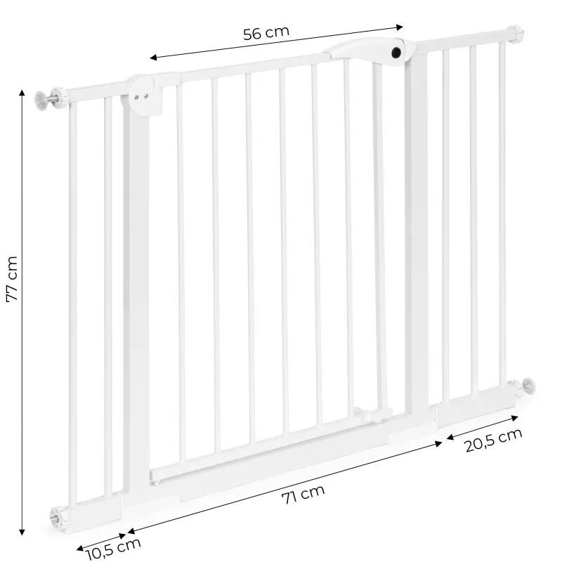 Baltas drošības vārtiņš 74–105 cm Aizsargbarjeras ECOTOYS