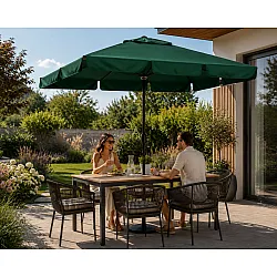 Liels zaļš taisnstūra formas dārza lietussargs 200 x 130 cm Multigarden