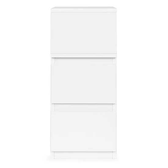 Balta kumode ar 2 atvilktnēm un LED apgaismojumu