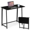 Salokāms melns datora galds 80x45 cm ModernHome