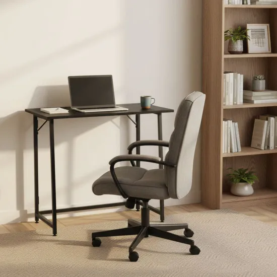 Salokāms melns datora galds 80x45 cm ModernHome