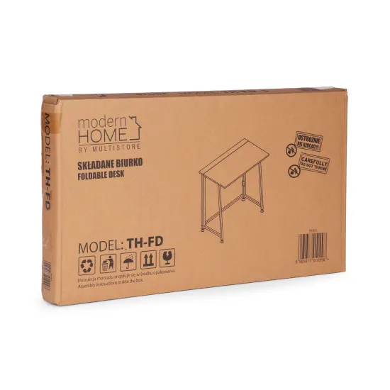 Salokāms melns datora galds 80x45 cm ModernHome