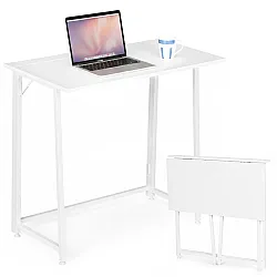 Salokāms balts datora galds 80x45 cm ModernHome