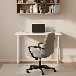 Salokāms balts datora galds 80x45 cm ModernHome