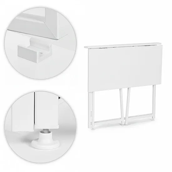 Salokāms balts datora galds 80x45 cm ModernHome