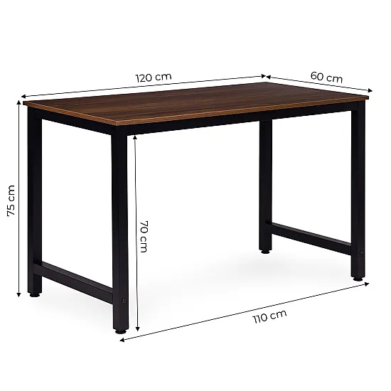 Datorgalds/skolas galds 120x60 cm tumši riekstu krāsā ModernHome