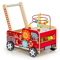 ECOTOYS Koka izglītojoša pastaiga ar gredzeniem bērniem