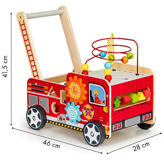ECOTOYS Koka izglītojoša pastaiga ar gredzeniem bērniem