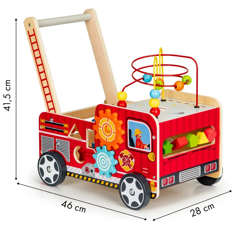 ECOTOYS Koka izglītojoša pastaiga ar gredzeniem bērniem