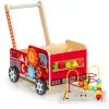 ECOTOYS Koka izglītojoša pastaiga ar gredzeniem bērniem