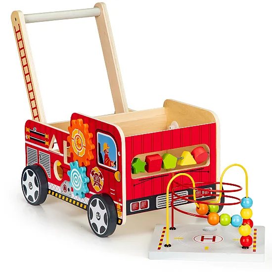 ECOTOYS Koka izglītojoša pastaiga ar gredzeniem bērniem