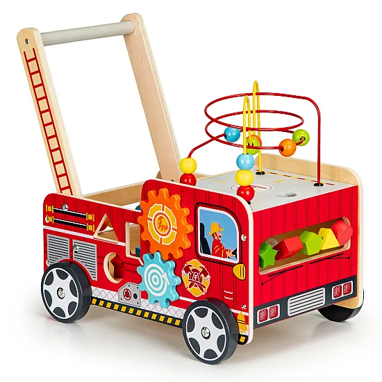 ECOTOYS Koka izglītojoša pastaiga ar gredzeniem bērniem