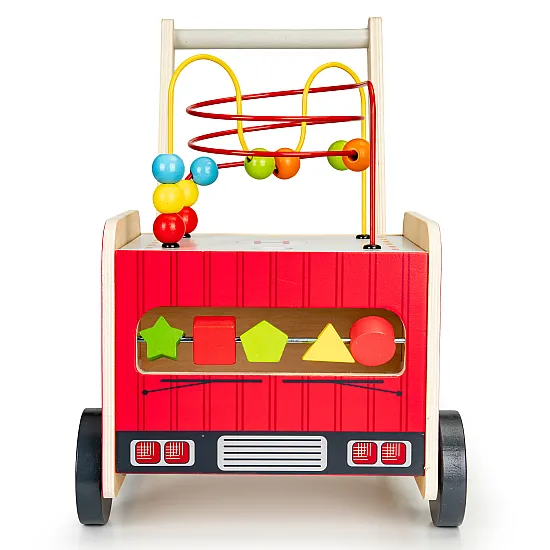 ECOTOYS Koka izglītojoša pastaiga ar gredzeniem bērniem