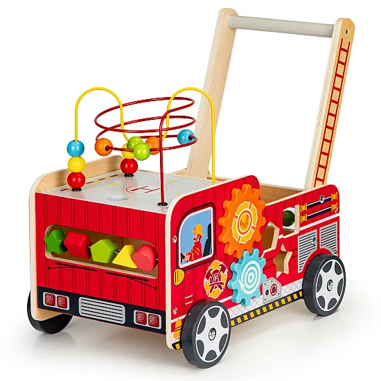ECOTOYS Koka izglītojoša pastaiga ar gredzeniem bērniem