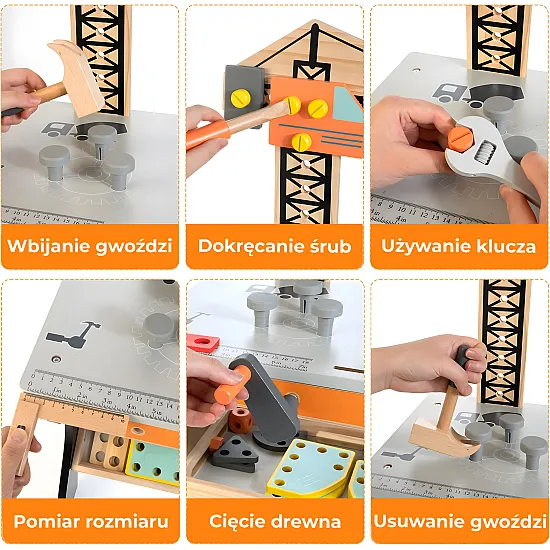 Medinės dirbtuvės vaikams Darbo įrankiai ECOTOYS