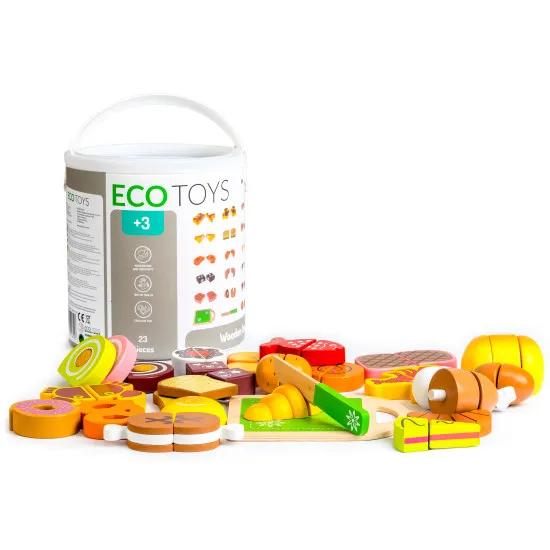 Koka griešanas rotaļlietas, 23 gab., „ECOTOYS“