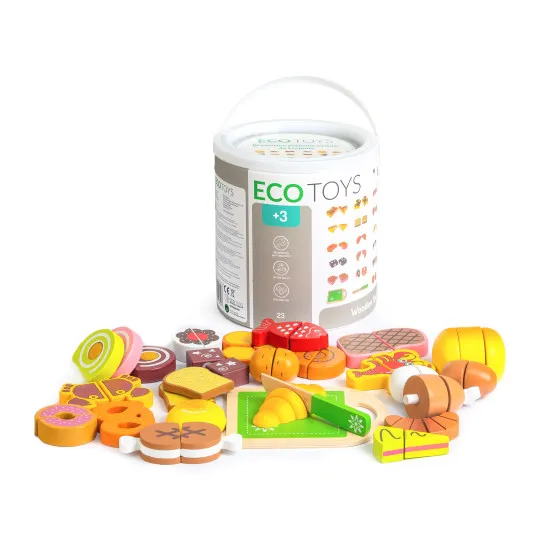 Koka griešanas rotaļlietas, 23 gab., „ECOTOYS“
