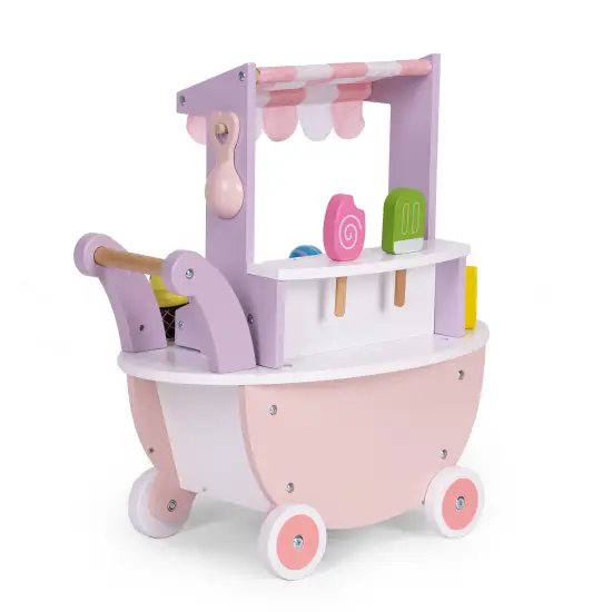 Koka saldējuma ratiņi bērniem 12 gab. komplekts ECOTOYS