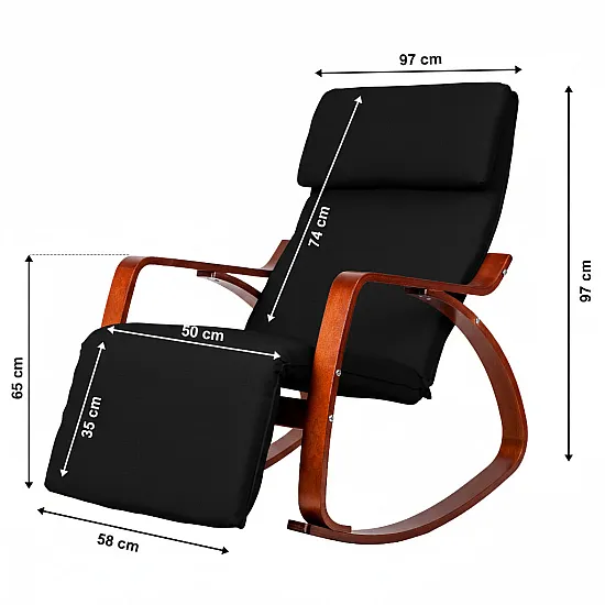 Rocking Chair/Armchair with Footrest by ModernHome