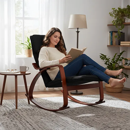 Rocking Chair/Armchair with Footrest by ModernHome