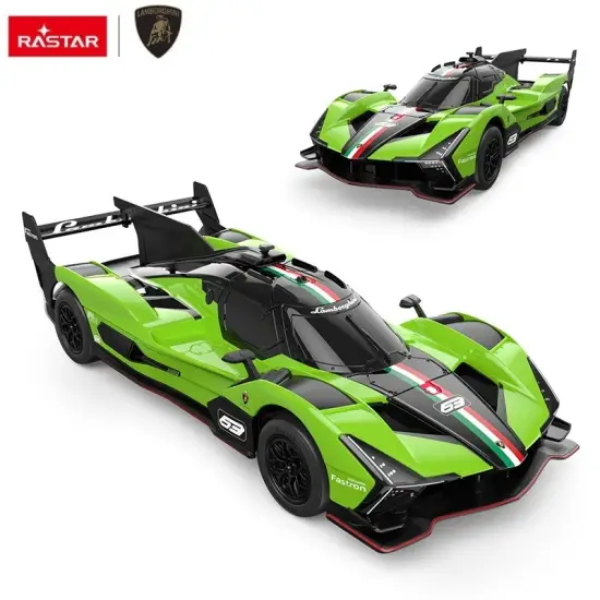 Lamborghini SC63 LMDH tālvadības pults vadāms zaļais auto