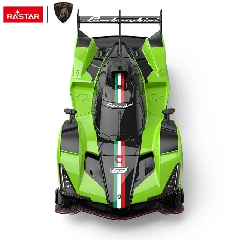 Lamborghini SC63 LMDH tālvadības pults vadāms zaļais auto