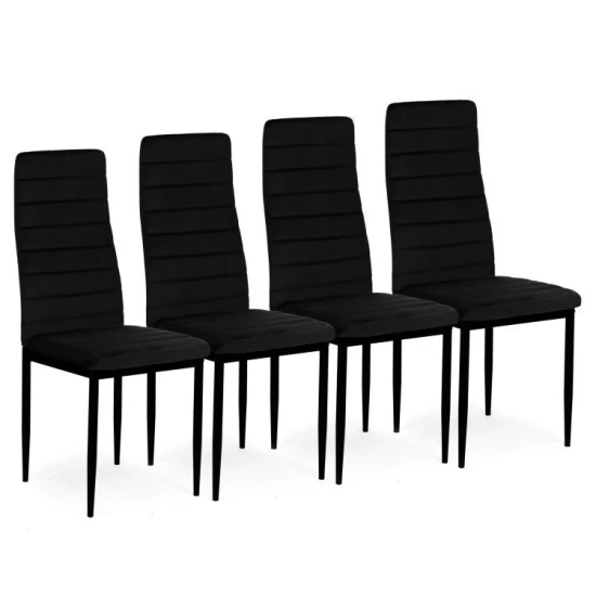 4 melnu krēslu komplekts Krēsli un krēsli MEBELKI24