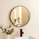 Apaļš melns sienas spogulis 60 cm ModernHome