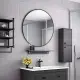 Apaļš melns sienas spogulis 80 cm ModernHome