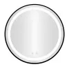 60 cm apaļš melns LED vannas istabas spogulis ar 3 gaismas krāsām ModernHome