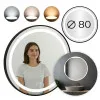Apaļš melns LED vannas istabas spogulis 80 cm ar 3 gaismas krāsām ModernHome