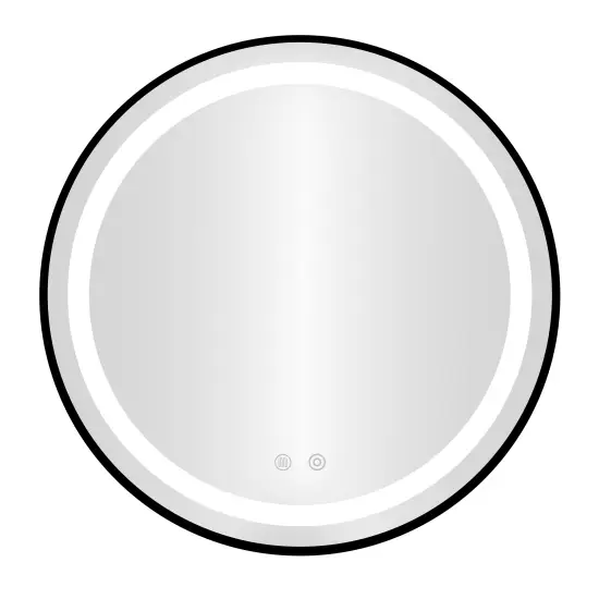 Apaļš melns LED vannas istabas spogulis 80 cm ar 3 gaismas krāsām ModernHome