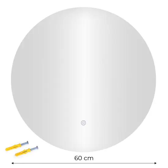 Apaļš LED vannas istabas spogulis 60 cm ar 3 gaismas krāsām ModernHome
