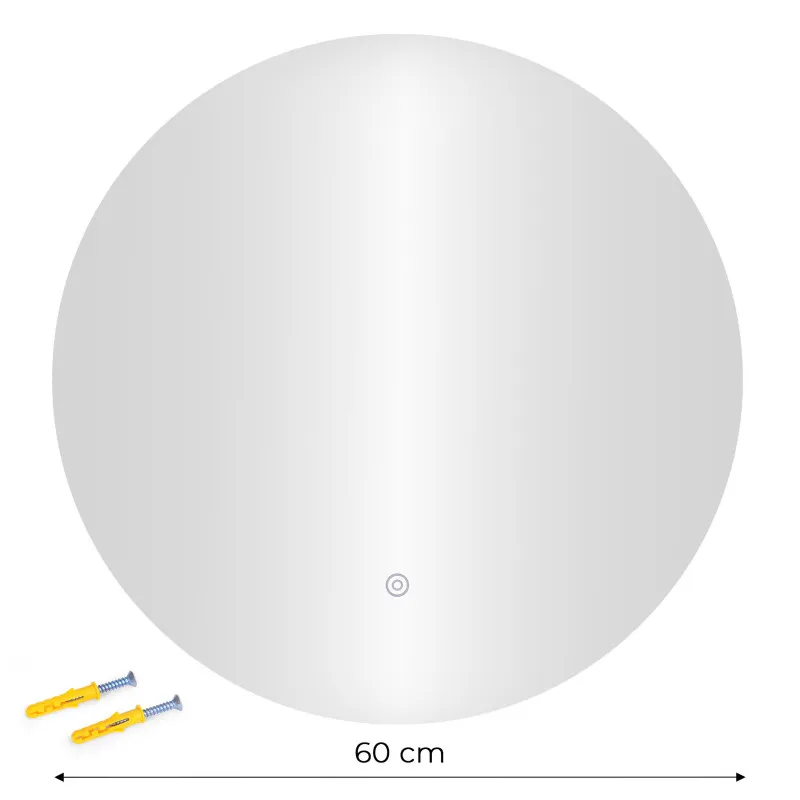 Apaļš LED vannas istabas spogulis 60 cm ar 3 gaismas krāsām ModernHome