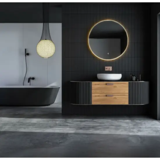 Apaļš LED vannas istabas spogulis 80 cm ar 3 gaismas krāsām ModernHome