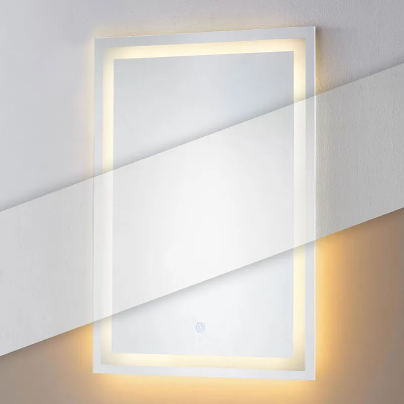 LED vannas istabas spogulis 50 x 70 cm ar 3 gaismas krāsām ModernHome