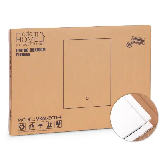 LED vannas istabas spogulis 50 x 70 cm ar 3 gaismas krāsām ModernHome
