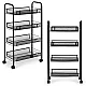 Metalinis mobilus juodas organizatorius su 4 lentynomis ModernHome