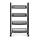 Metalinis mobilus juodas organizatorius su 4 lentynomis ModernHome