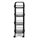 Metalinis mobilus juodas organizatorius su 4 lentynomis ModernHome