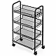 Metalinis mobilus juodas organizatorius su 4 lentynomis ModernHome