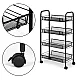 Metalinis mobilus juodas organizatorius su 4 lentynomis ModernHome