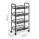 Metalinis mobilus juodas organizatorius su 4 lentynomis ModernHome