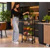 Melna metāla ratiņi ar 5 plauktiem „ModernHome“