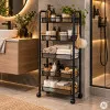 Melna metāla ratiņi ar 5 plauktiem „ModernHome“