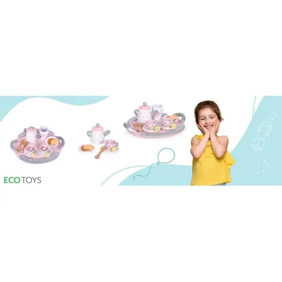 Koka tējas servīzes komplekts 15 gab ECOTOYS