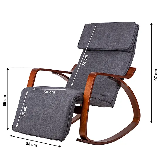 Rocking Chair/Armchair with Footrest by ModernHome